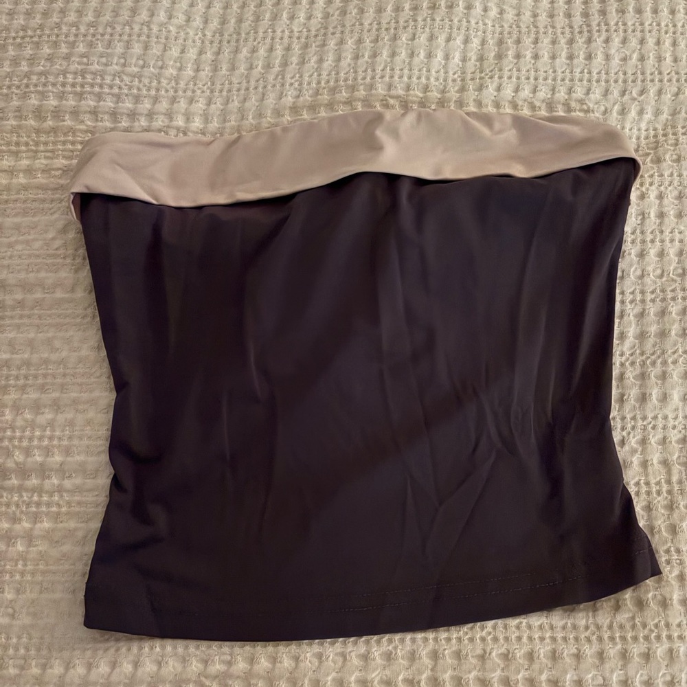 Princess Polly Black and Tan Strapless Top